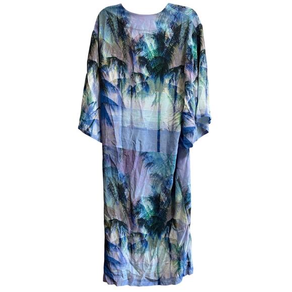 Ocean & Main Los Angeles Blue & Purple Small Oversized Beach Wrap Dress - Picture 9 of 9